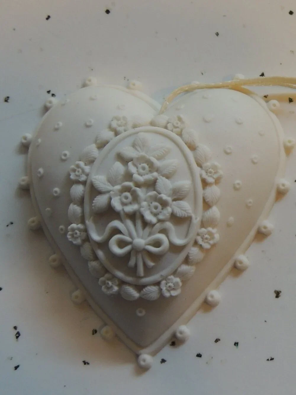 TWO Margaret Furlong Heart Ornaments